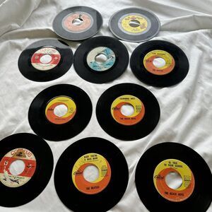 Beatles Monkees Rolling Stones Beach Boys Shangri-Las 45 RPM 7” Lot Of 10 VG